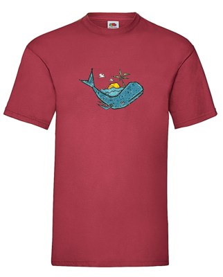 FRUIT OF THE LOOM T-shirt με στάμπα K2115 ΒΑΘΥ ΚΟΚΚΙΝΟ